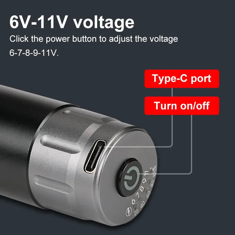 Professional Mini Rocket Wireless Tattoo Power Supply RCA Interface Chargeable Rotary Tattoo Pen Battery Tattoo Machine Supplies