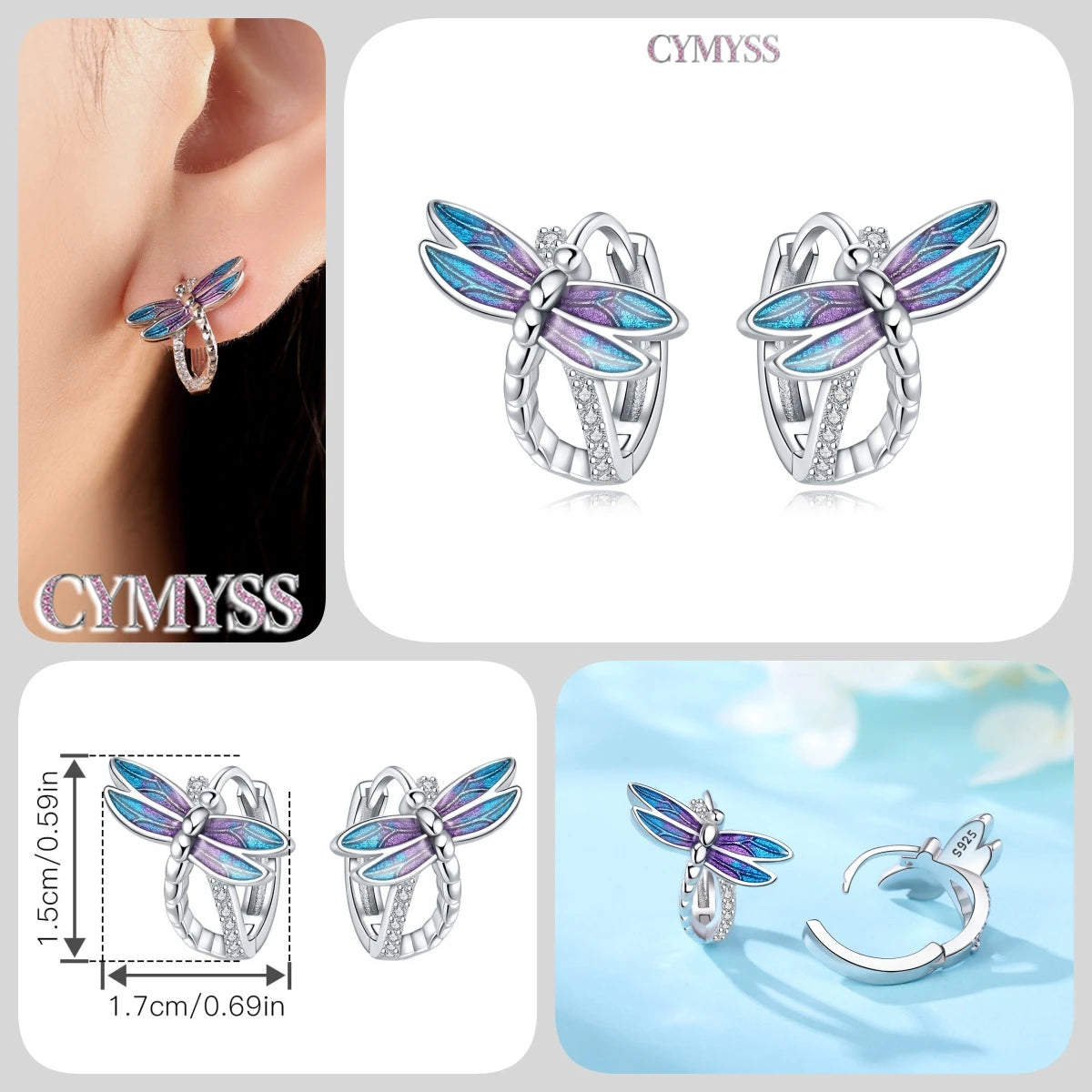 925 Sterling Silver Needle Iris Flower Hoop Earrings for Women Original Elegant Versatile Jewelry Birthday Party Fine Gift 2026