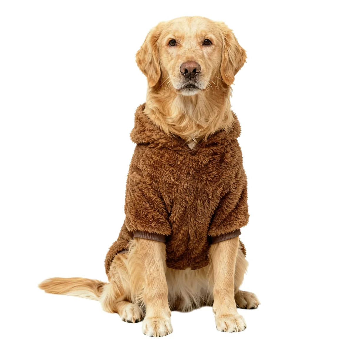 Winter Warm Pet Dog Clothes Soft Dog Plush Outdoor Coat Labrador Outdoor Golden Retriever Clothing With Hat