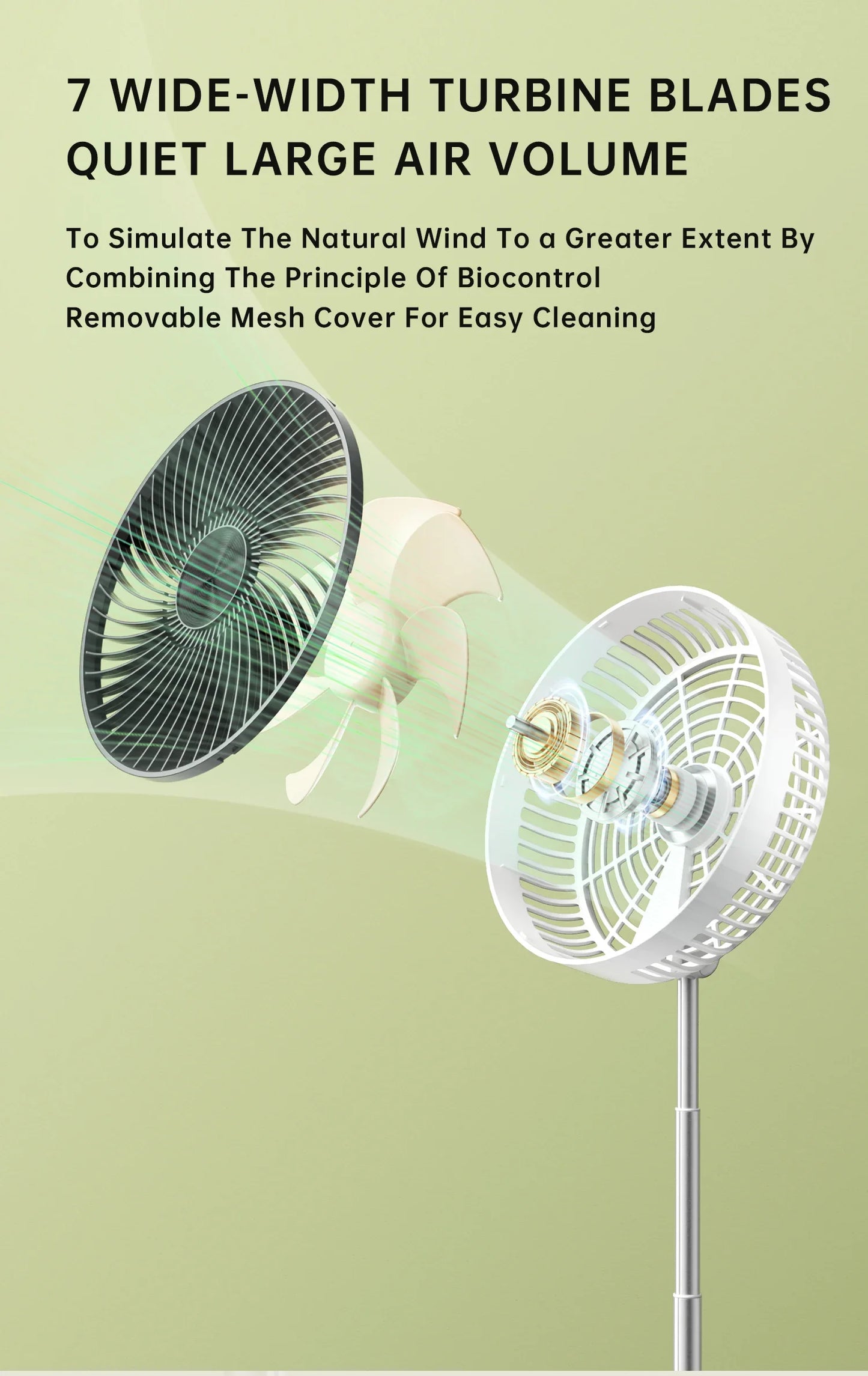 2026 Remote control retractable folding vertical fan USB outdoor camping convenient fan 180 °+90 ° shaking 8-inch desktop fan