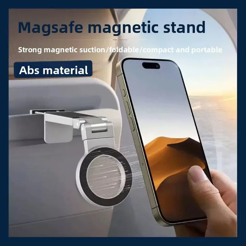 Universal Magnetic Phone Holder Travel Essentials Flexible Rotation Hands-Free Airplane Phone Mount for IPhone15 Pro Max Series