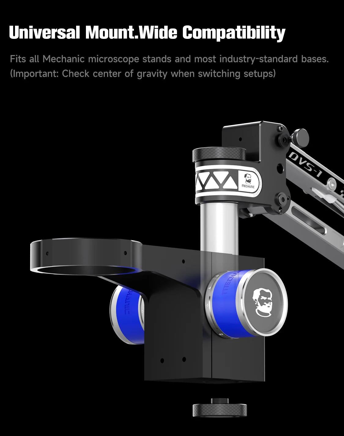 MECHANIC Microscope Rotating Stand, Dual-Arm Support, 360° Rotation and Fixed Support. Super Strong Load-Bearing Capacity.
