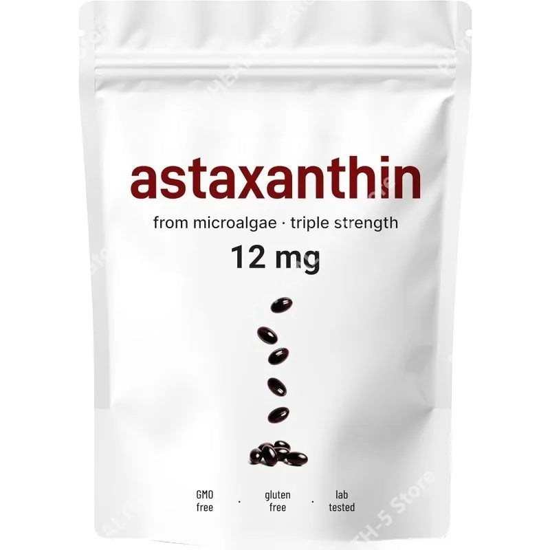 Astaxanthin 12mg Softgels - Daily Antioxidant Support, Non-GMO, Gluten-Free, Soy-Free, 120 Capsules for Adults