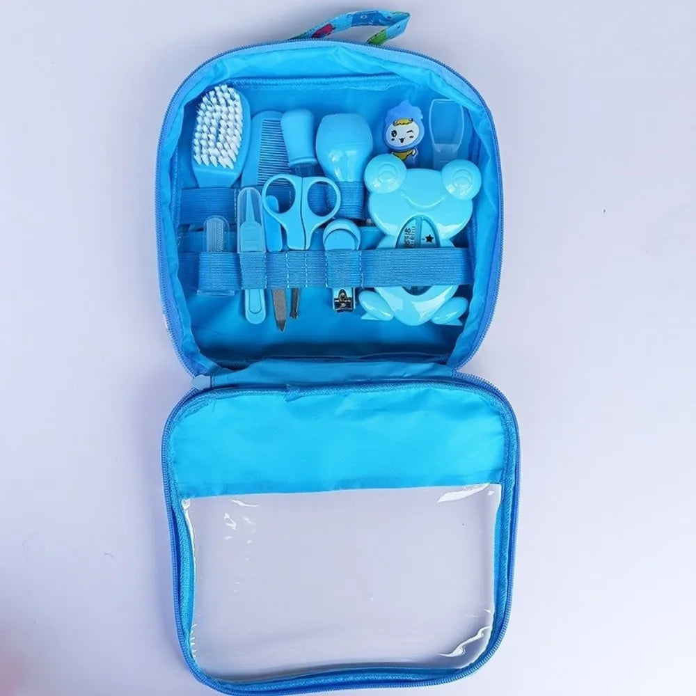 13Pcs/Set Multi-functional Baby Care Kit Hair Wash Brush Nasal Aspirator Baby Grooming Kit Comb Nail Clipper