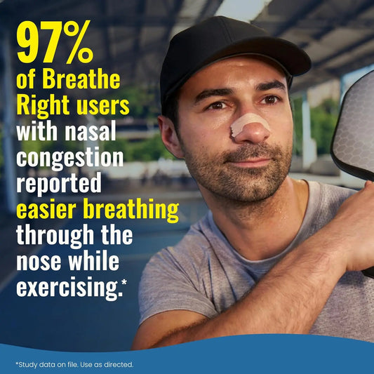 Sport Nasal Strips for Adults Sweat Resistant Extra Strength Hold Drug-Free Breathing Aid Workout Exercise Sleep Comfort for Men Women