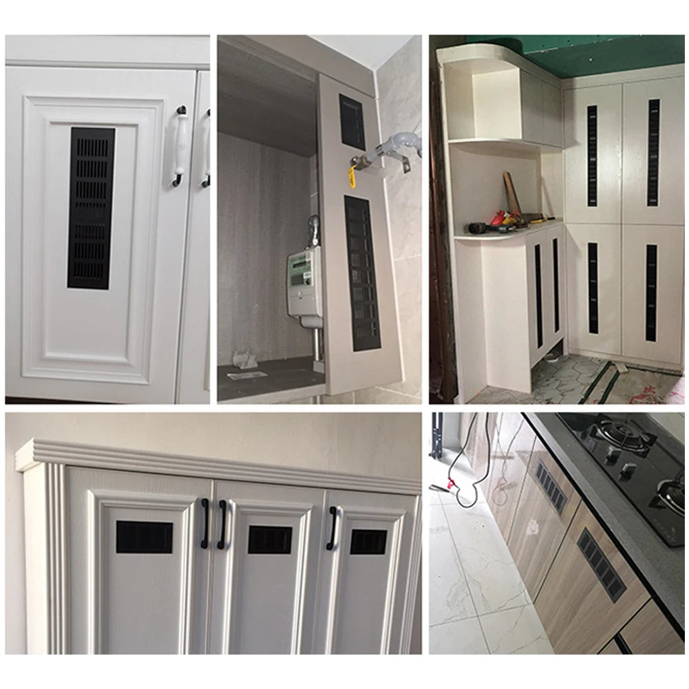 60mm Aluminium Rectangular Cabinet Wardrobe Air Vent Grille Ventilation Cover
