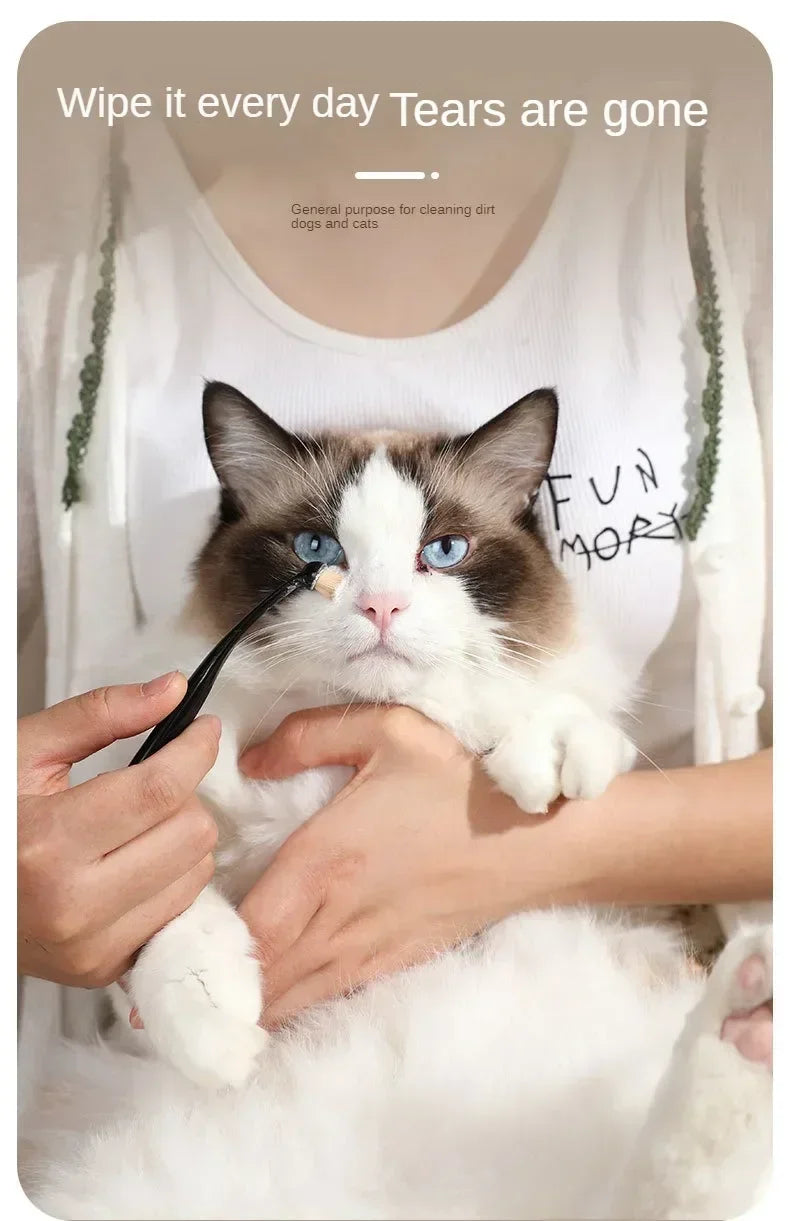 1-20PCS Pet Tear Stain Removal Brush Eye Cleaning Tool Tear Stain Powder Brush Eye Poo Brush for Dog Cat Grooming Makeup Use