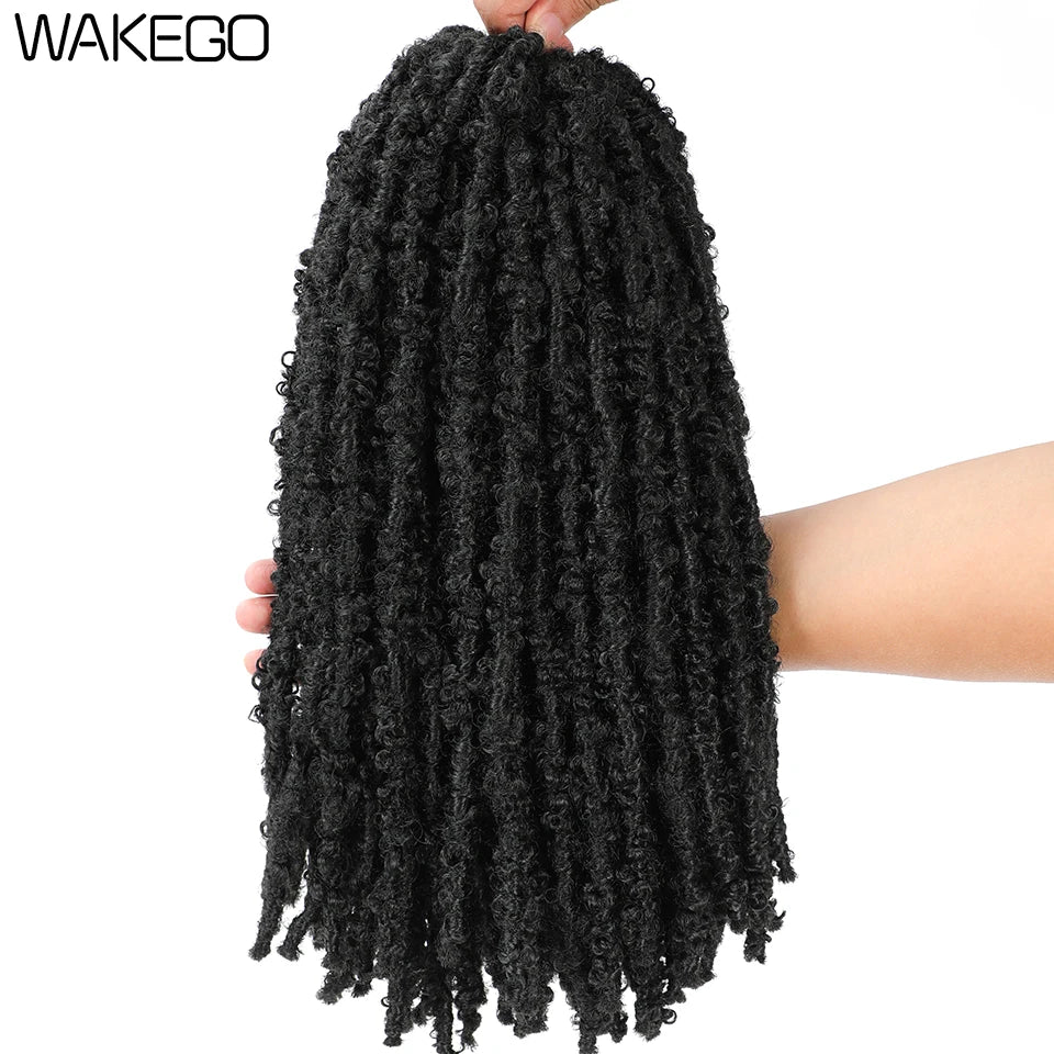Wakego Butterfly Locs Crochet Hair 14 18 24 Inch Fausse Locks Crochet Butterfly Extensions Pre-looped Soft Locs Synthetic Braid