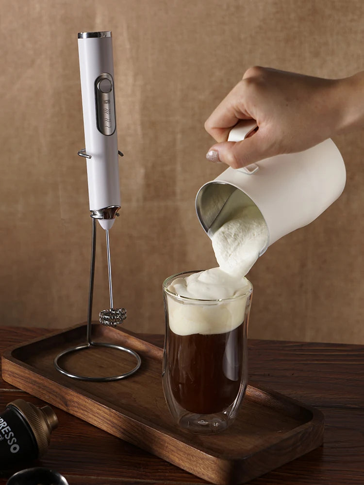 Handheld Wireless Double Stick Whisk, 3 Speed USB Rechargeable Electric Mixer for Coffee Milk Frother, Egg Beater & Custard Foam