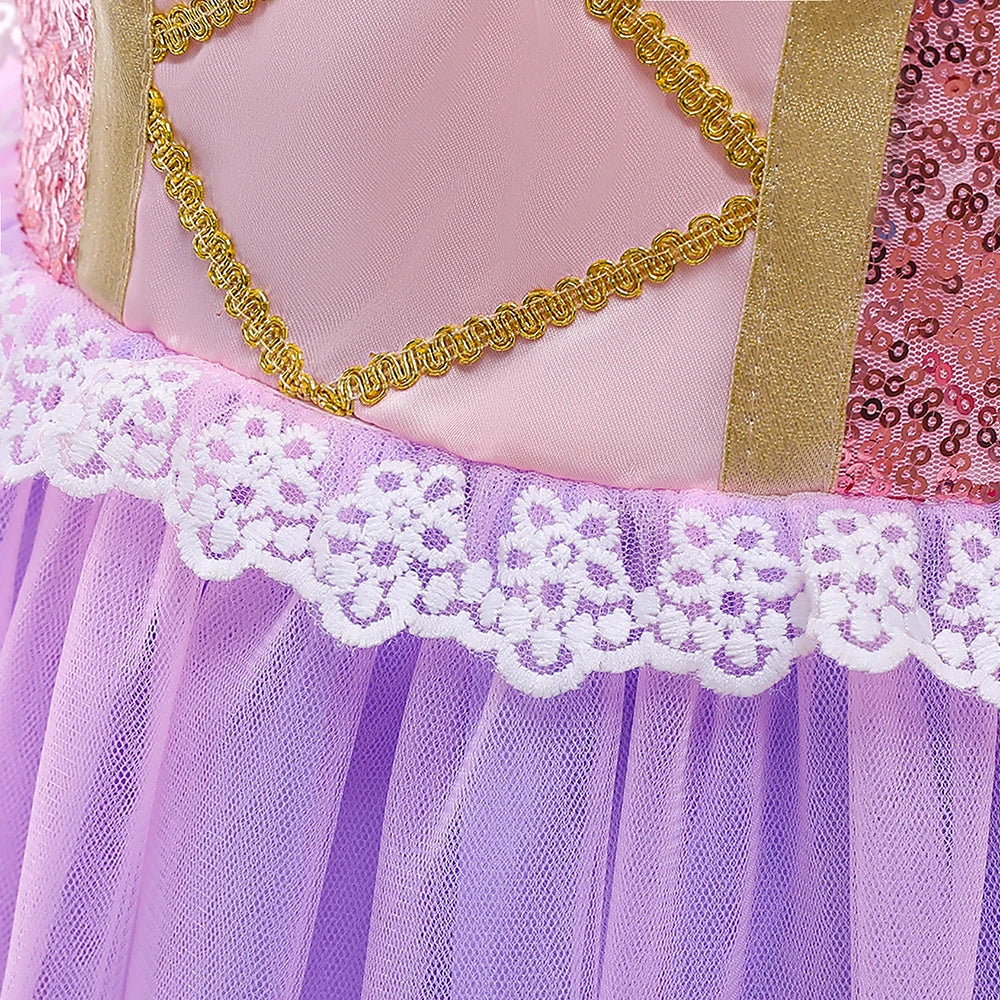 Rapunzel Halloween Costume for Girls Carnival Cosplay Kids Clothes Party Birthday Princess Dress Lace Wedding Christmas Costumes