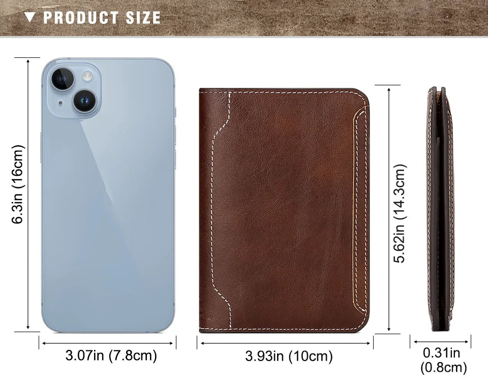Travel Essentials Passport Holder Wallet RFID Full Grain Leather Mens Credit Card Holder Slim Purse with Vaccine Card Slot