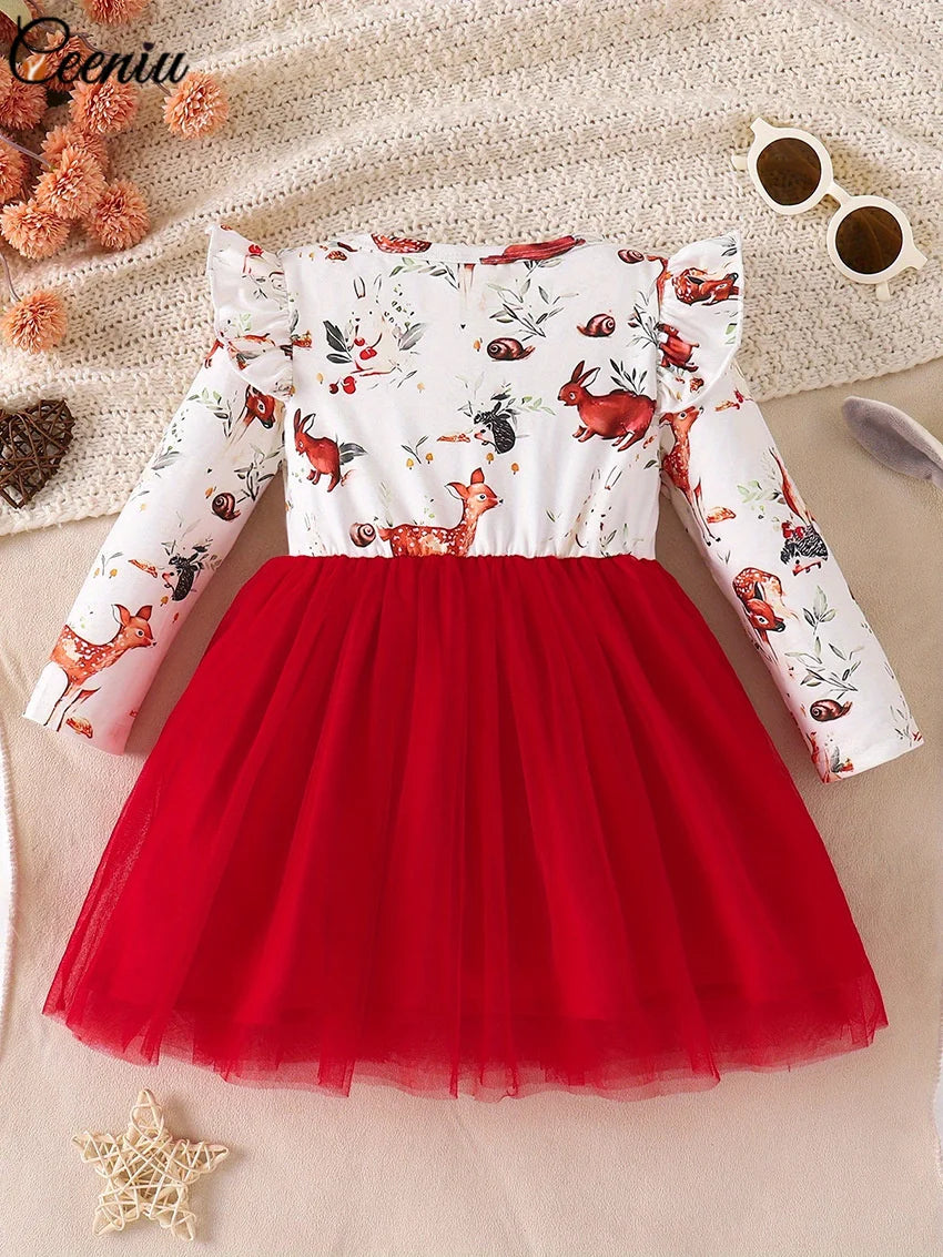 Baby Dress For New Year Green Tree Print Xmas Christmas Dress For Newborns Toddler My First New Year Girls Costumes
