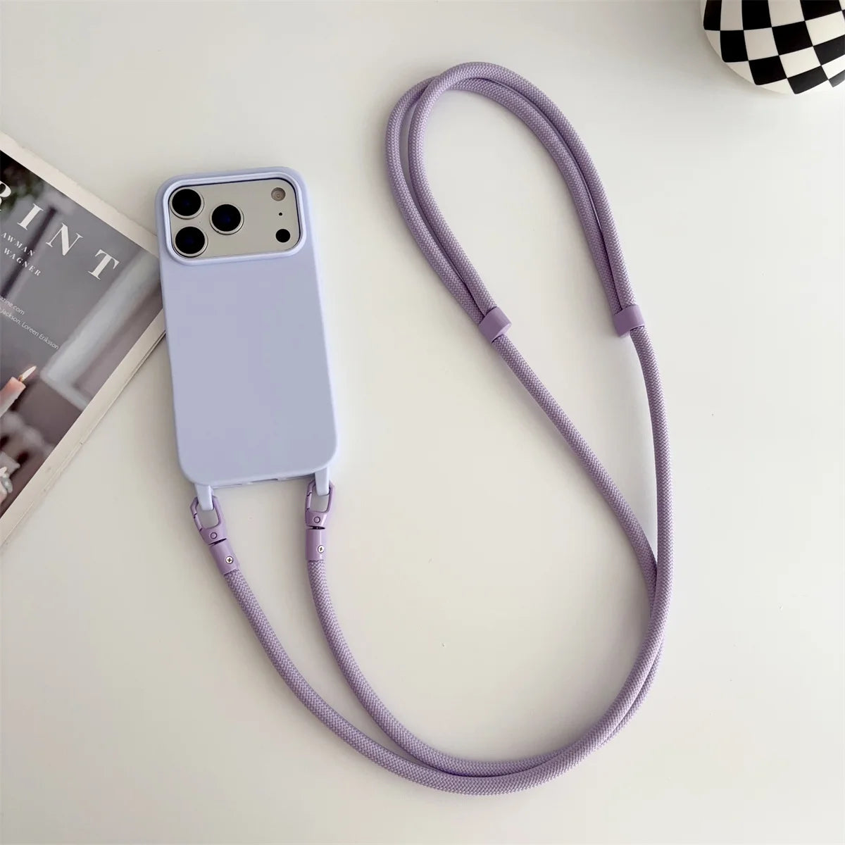 Silicone Phone Case for IPhone 17 Air 16 16E 15 14 Plus 11 13 12 Mini Pro Max Crossbody Lanyard Candy Color Soft TPU Back Cover