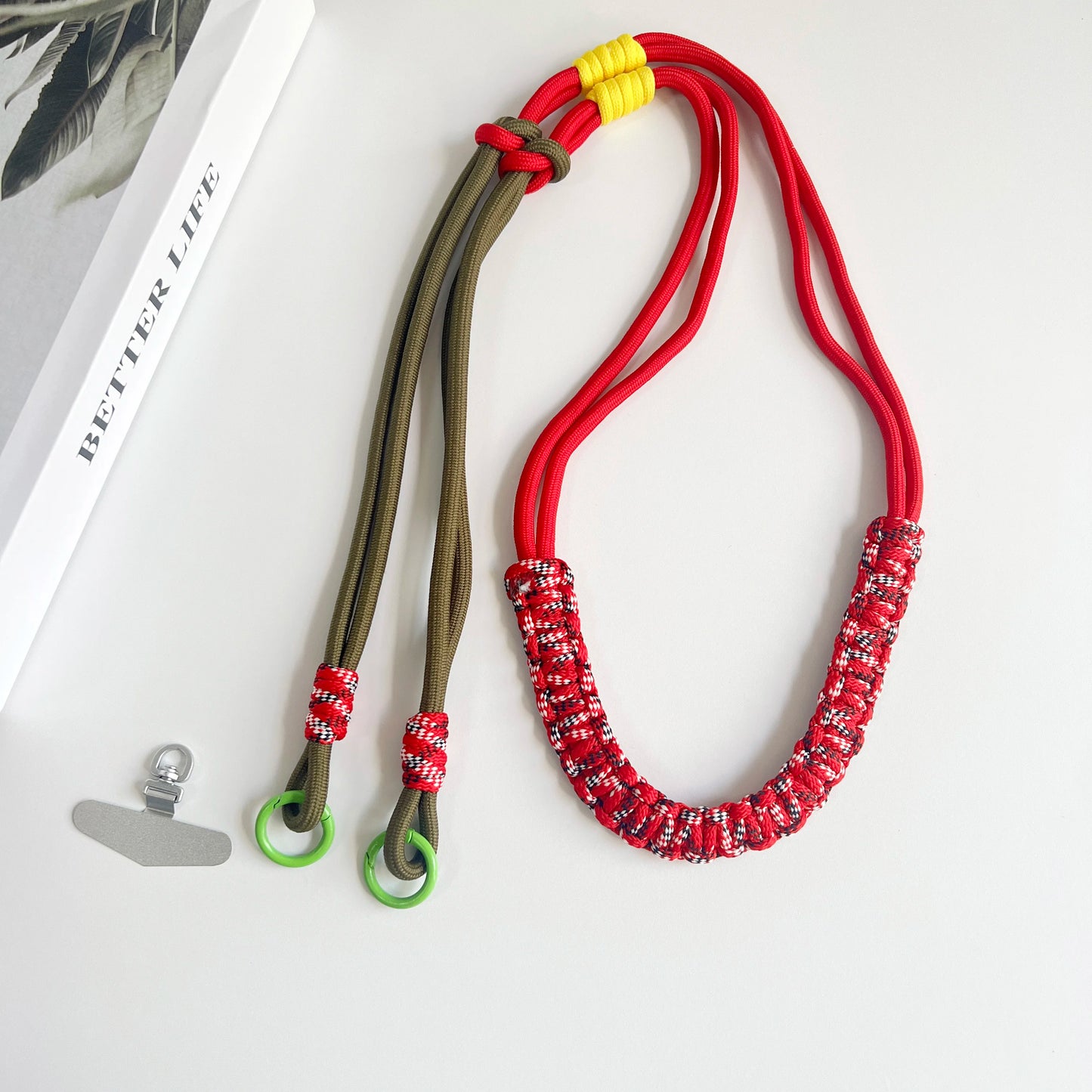 Hand Woven Fried Dough Twists Lanyard Fixed Card Color Contrast Diagonal Shoulder Lanyard Mobile Phone Lanyard Durable Lanyard