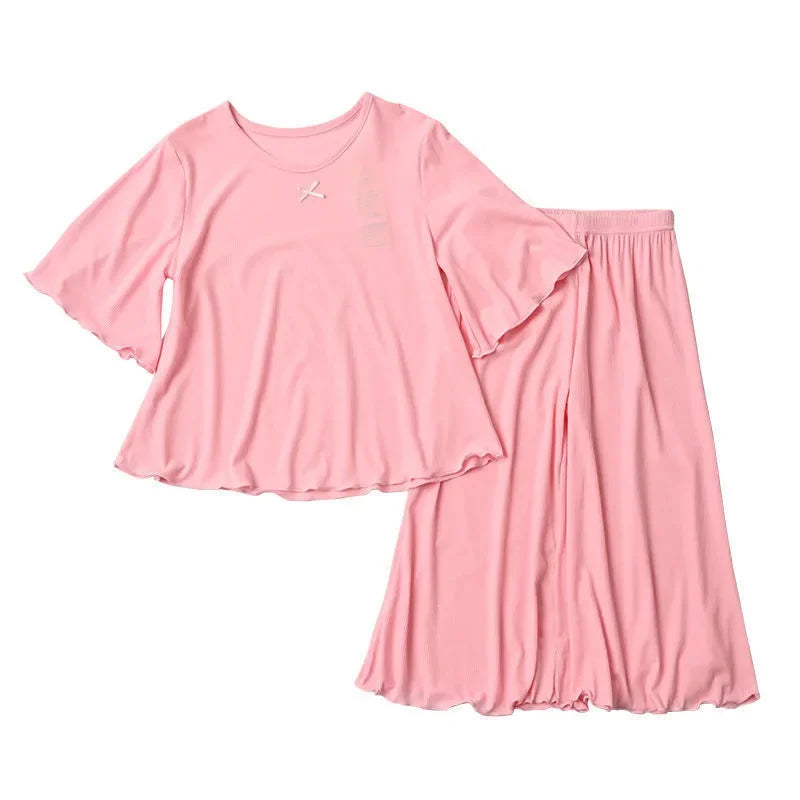 Girls Ice Silk Set Thin Children Homewear Clothes Summer Kids Air Conditioning Short Sleeve Children Sets Girl Pajamas Outfit