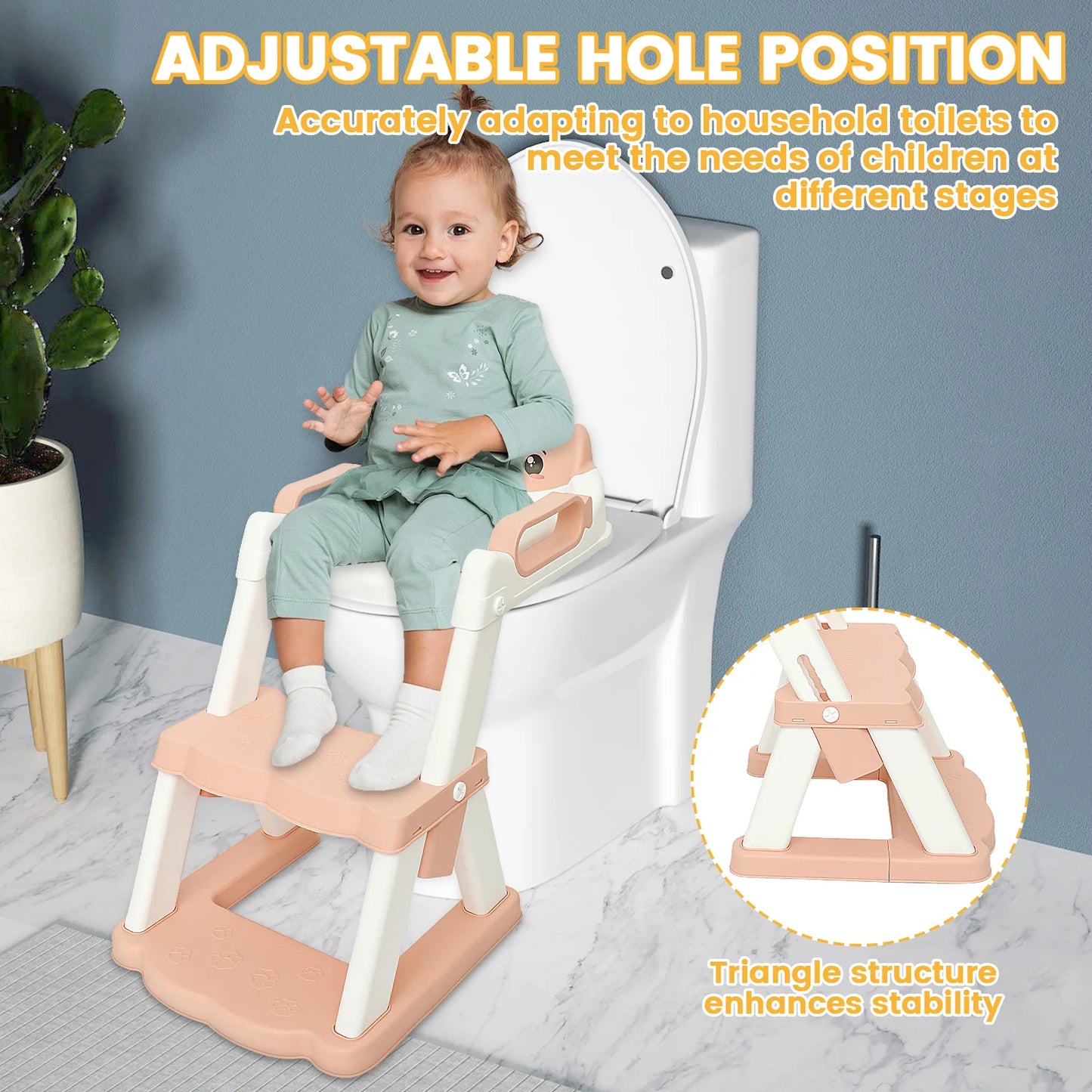 New Foldable Children's Toilet Seat Portable Baby Potty Training Toilet Cushion Toddler Auxiliary Pot Step Stool Urinal