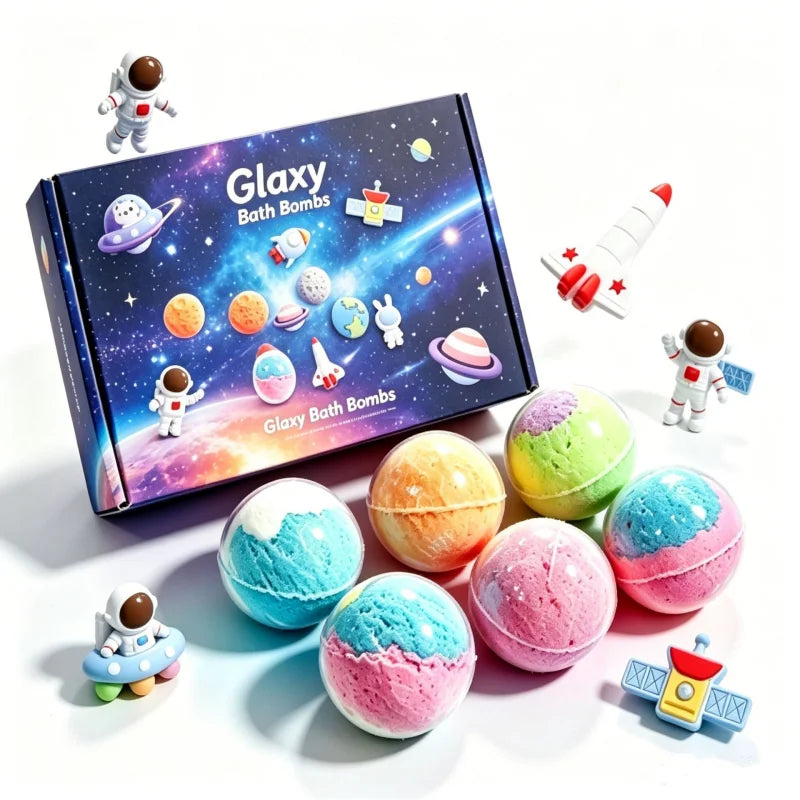 12pcs 60g Safe Natural Kids Bath Fizzies Surprise Hidden Toy Bubble Fizzy Ball Fun Bathtime Play Gift Set for Child