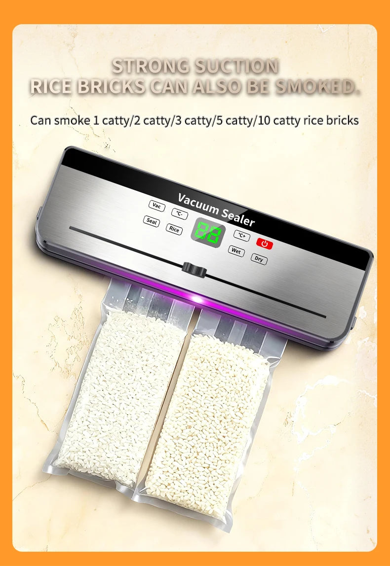 Wireless Portable Vacuum Sealing Machine for Food With Sealing Countdown Display Multi-Pack Vacuum Touch Waterproof Buttons 828