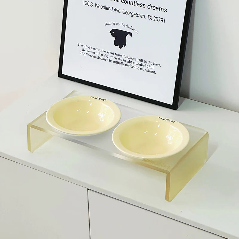 【E】Ceramic Pet Cat Bowl Pet Drinking Water Feeding Bowl Ceramics Cat Food Dog Food Utensils Cat Dog Pet Supplies Accessories