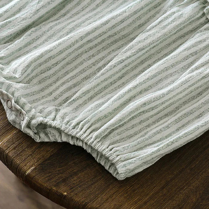 2025 New Summer Toddler Baby Girls Jumpsuit Short Sleeved Cotton Stripe Newborn Baby Girls Romper 0-24M Baby Girls Clothing