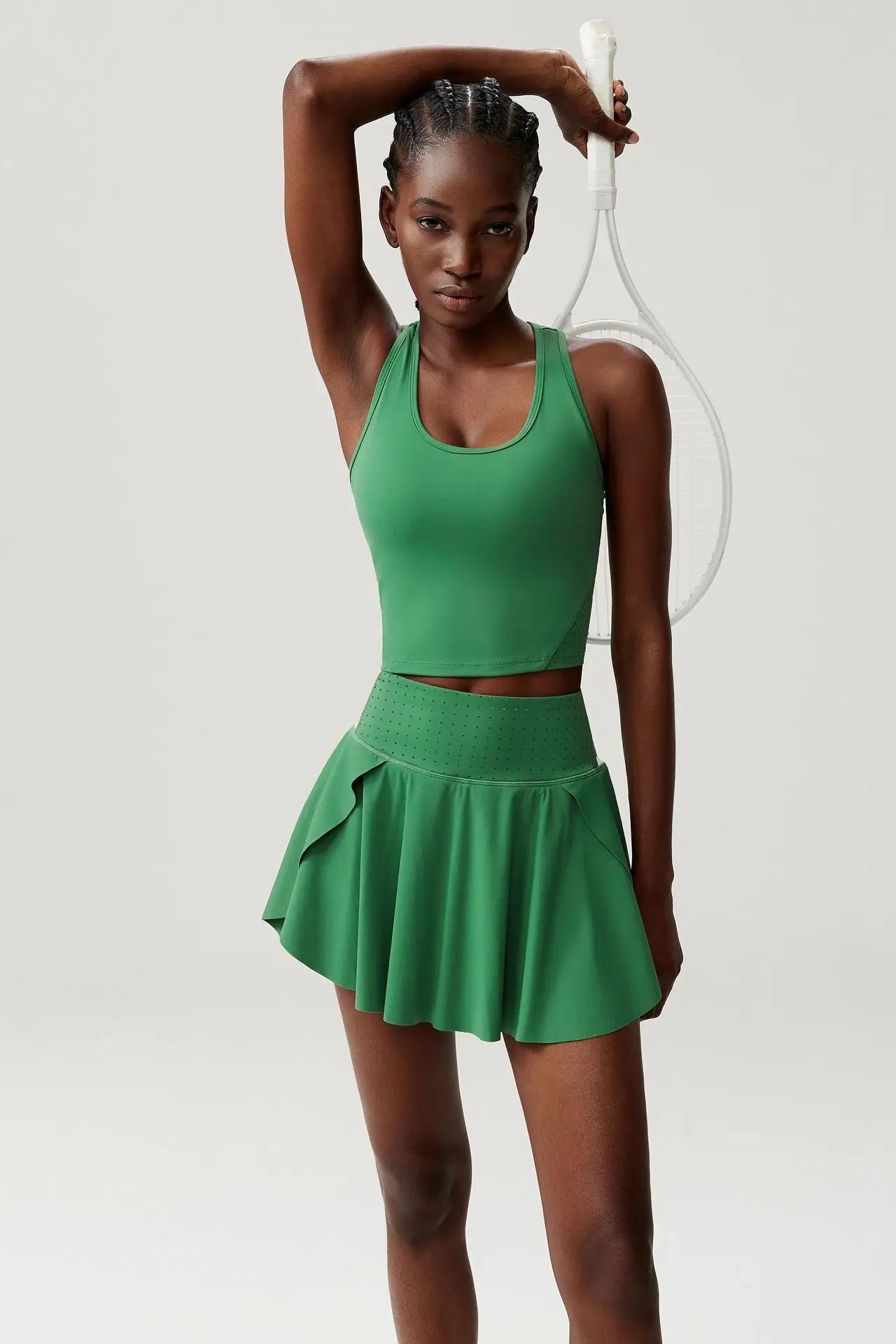 Tennis Skirt Set for Women Quick-drying Badminton Golf Sports Skirt Fitness Breathable Tank Top Bra Workout Pleated Skorts Suit