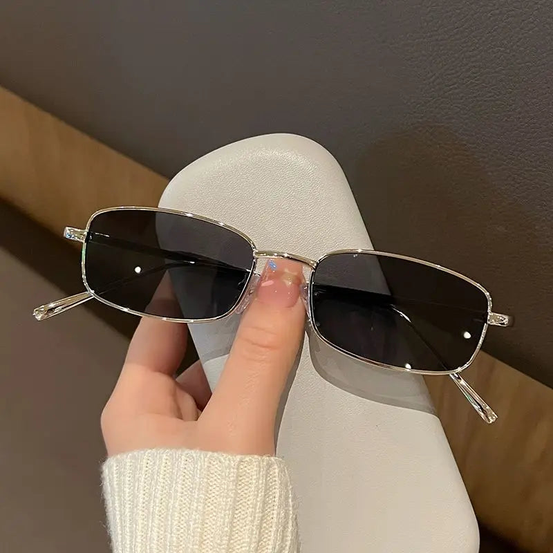 Fashion Rectangle Sunglasses Men Women Vintage Square Driving Sun Glasses Luxury Brand Metal Frame Eyewear Lentes De Sol