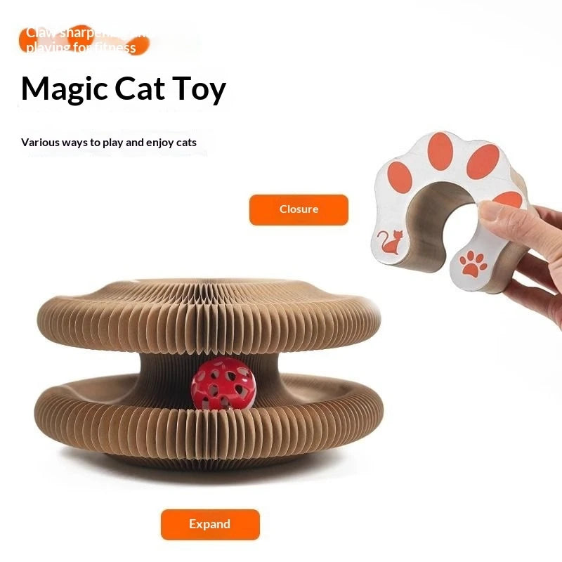 Magic Accordion Cat Scratching Board Nest,wear-resistant And Lint-free,cat Toy For Self-entertainment And Nail Scratching