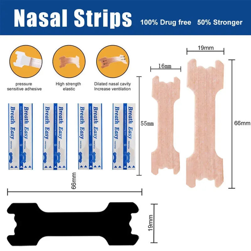 20/40/120/210PCS Nasal Strips Breathing Nose Patches for Adults and Child Better Sleeping Non-Invasive Anti Snoring Nose Breathe