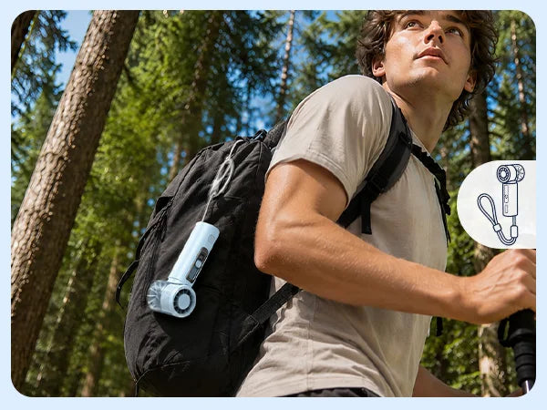 ORICO Portable Handheld Turbo Fan TEC Semiconductor Cold Cooling Mini Pocket Fan 120 Speed Digital Display Rechargeable Travel O