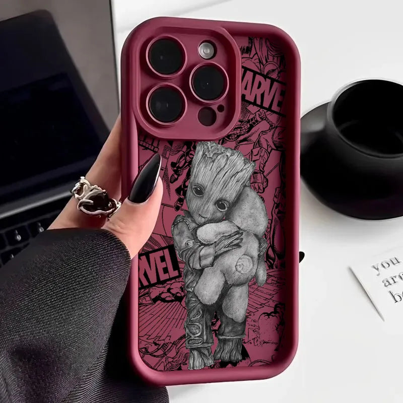 Cool Anime GrootS MarvelS Phone Case for iPhone 17e 17 16e 16 15 14 13 12 11 Air Pro Max Mini XR XS X 7 Plus Soft TPU Back Cover