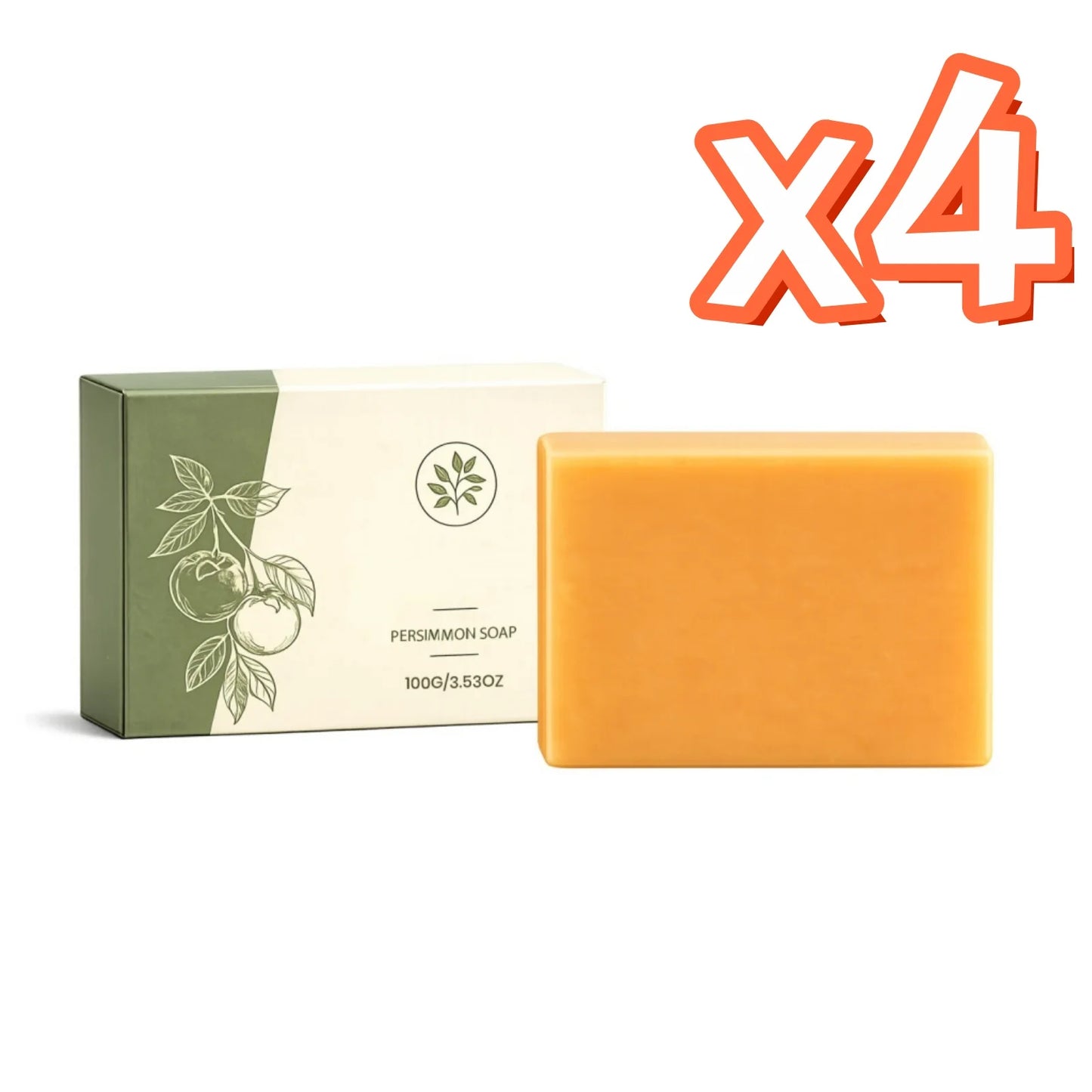 Persimmon Soap Bar Deep Cleanse Pores Remove Body Excess Oil Refreshing Skin Lasting Moisturizing Fruity Aroma Bathing Spa Soap