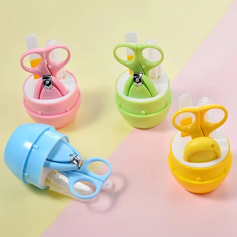 4pcs Infant Baby Clipper Nail Set, Baby Grooming Kit, 4-in-1 Baby Care Set, Baby Nail Clipper, Scissors, File, Tweezer