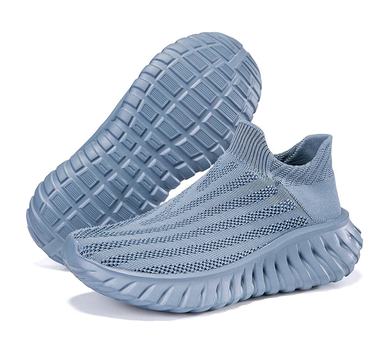Men's Slip On Casual Sport Shoes Comfortable Knitted Fabric Non-Slip EVA Sole Soft Walking Shoes Women's Sneakers Unsiex Loafers