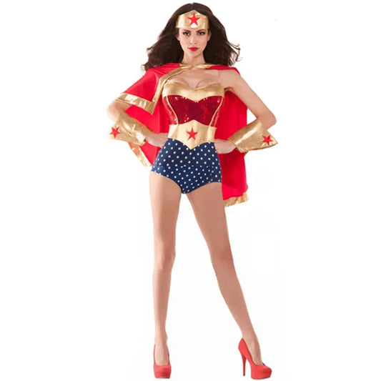 Halloween Sexy Woman Wonderful Super Wonder Costume Superhero Women Supergirl Hen Party Fantasia Cosplay Fancy Dress