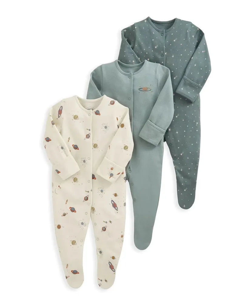 3pcs/Lot Cotton Soft Baby Romper Jumpsuit for Boys Girls with Zipper Footed Long Sleeve Pajama Sleepsuit Outfit Infant Clothes