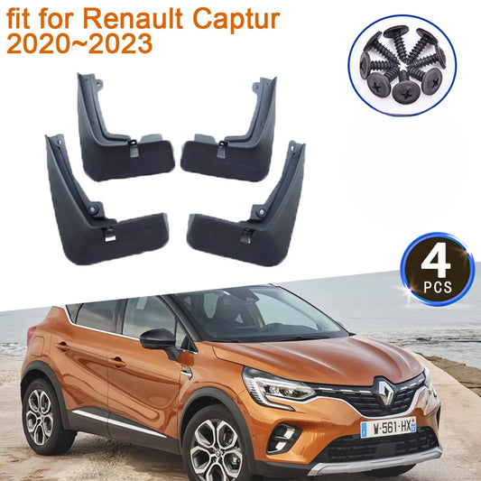 4Pcs for Renault Captur 2020~2024 Mudguards 2021 2022 Anti-splash Front Rear Wheel Fender Grade Mudflaps Accessories Car Styling