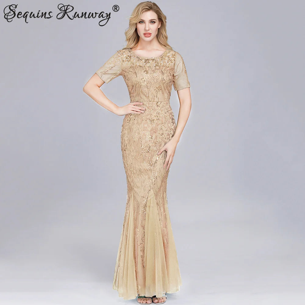 Sexy vintage Maxi Sequin cocktail Dress bridesmaid Prom Dresses for Women Casual Party Long sleeve club Bodycon Dress vestidos
