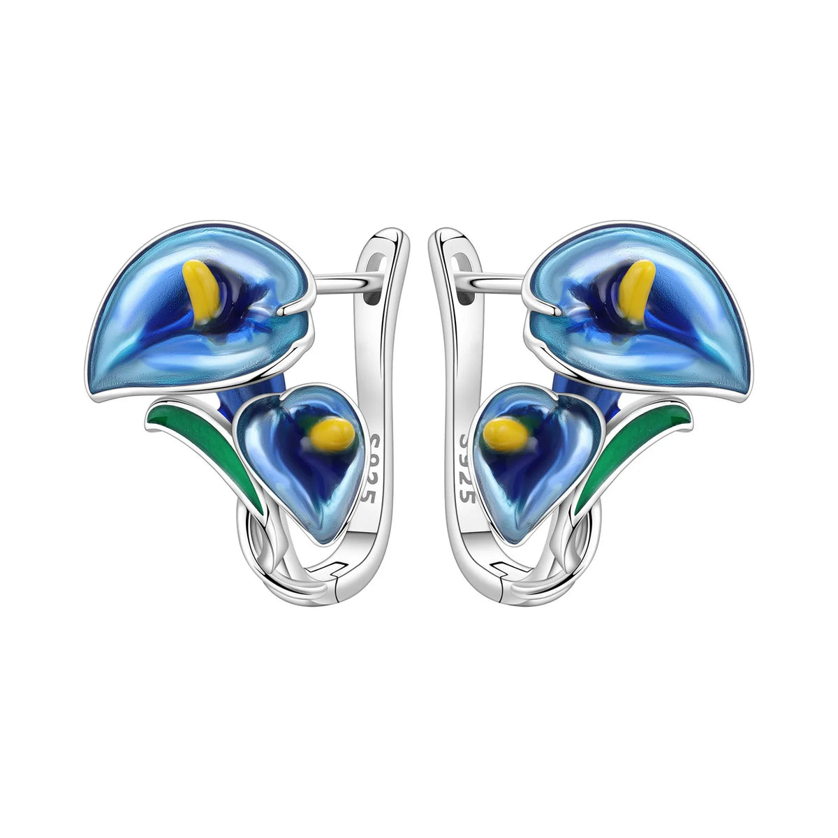 925 Sterling Silver Needle Iris Flower Hoop Earrings for Women Original Elegant Versatile Jewelry Birthday Party Fine Gift 2026