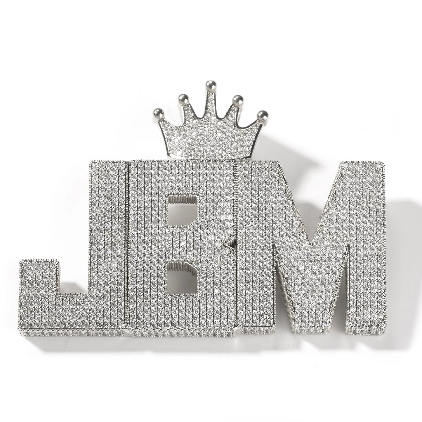 THE BLING KING Crown Bail Custom Big Size Initial Letters Pendant Micro Paved Out CZ Nameplate Necklace Fashion Jewelry For Gift