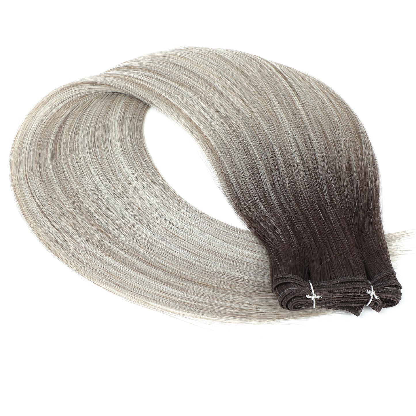 Piano Blonde Straight Hair Bundles Smooth Hair Extensions Fake Fibers Synthetic Yaki Straight Hair Weaving Full to End Free Ship
