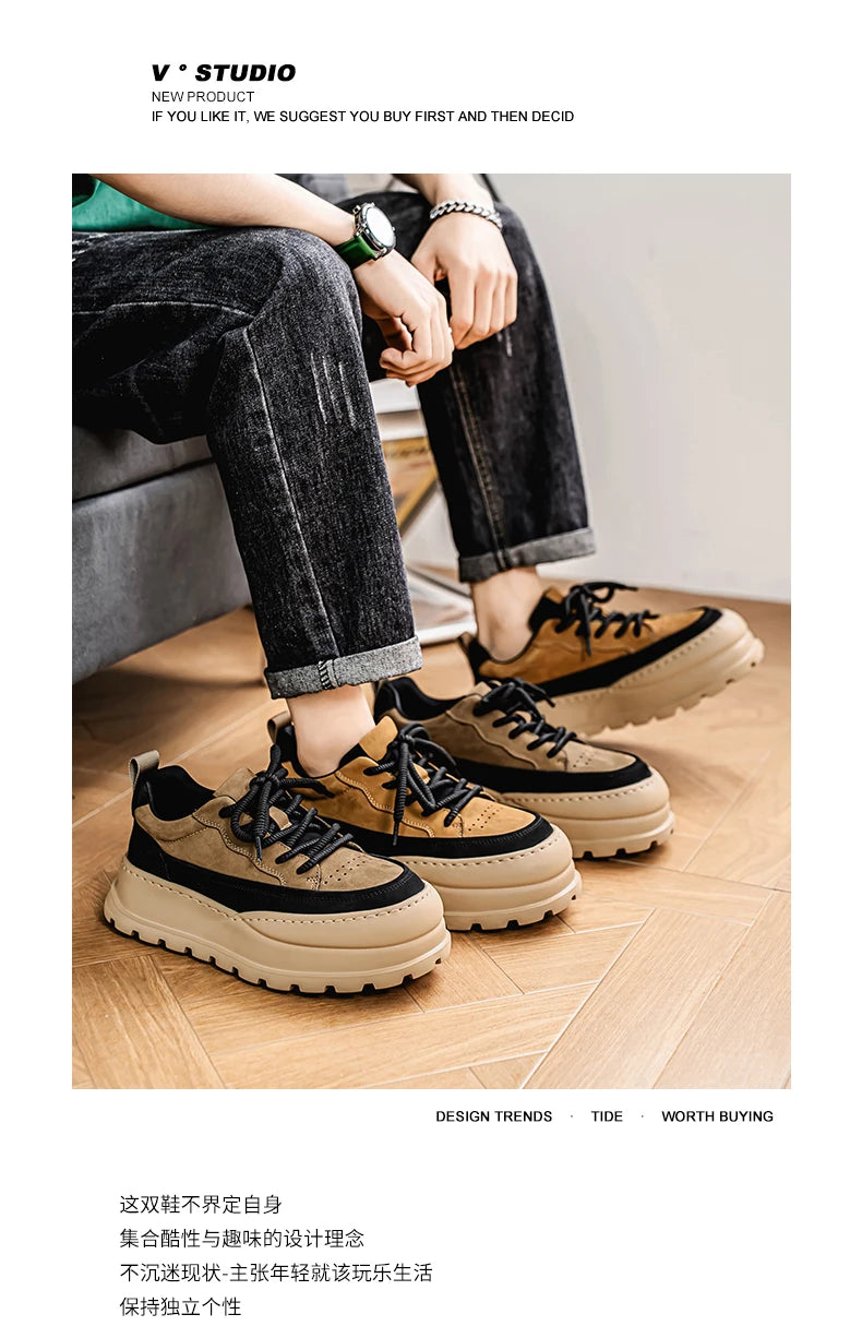 Loafers Casual Sneaker Thick Bottom Men's Sneakers Fashion Sports and Leisure Wear-resistant Shoes for Men Soft and Comfortable