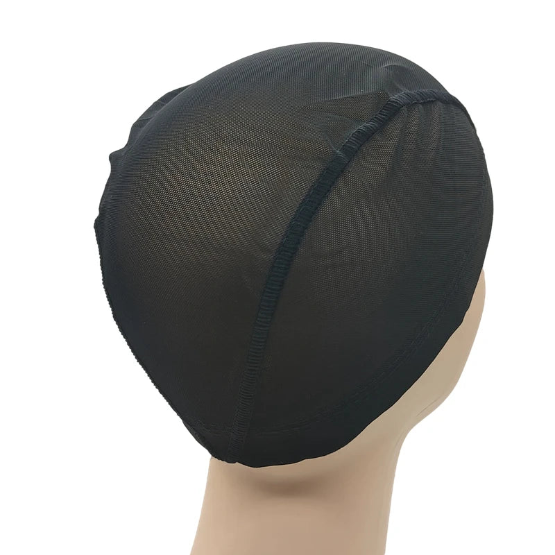 1/3/6Pcs Black Stretchy Breathable Mesh Dome Wig Cap Spandex Base Stitched Guidelines Non-Slip for Wig Making & Salon DIY