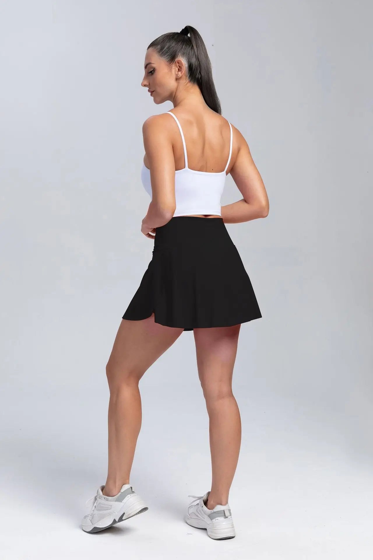 Women Fitness Shorts Skirts Yoga Seamless Leggings High Elastic Sports Fashion Gym Trainning Tennis Dresses High-Waist Skirts
