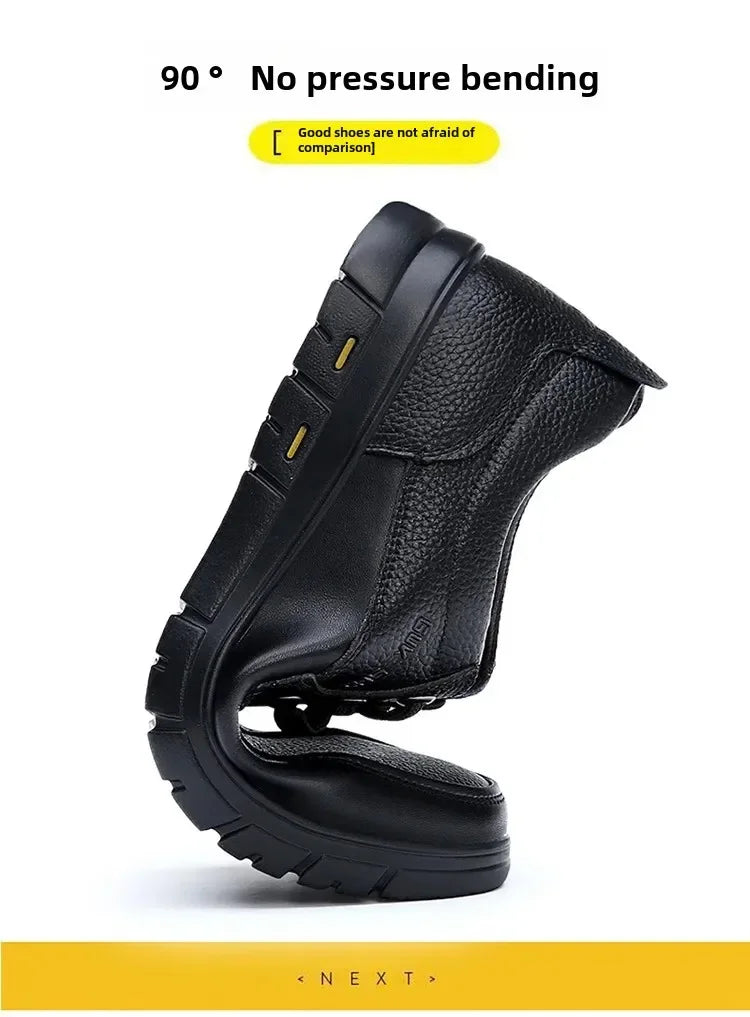 2025 Kitchen King Men's Shoes Anti-Slip Waterproof Oil-Resistant Durable Casual Leather Work Shoes For Chefs Perfect For Spring