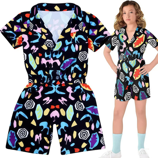Anime Things Season Cosplay Halloween Party 80s Retro Eleven Costume, Short Sleeve Roleplay Outfit, Inspired by Popular Series