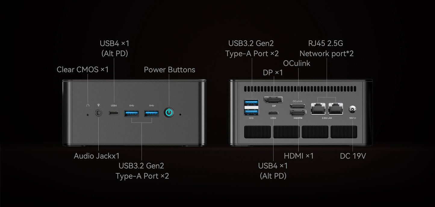 MINISFORUM UM890 UM880 Pro AMD Ryzen 9 8945HS R7 8845HS Mini PC Gaming 2*USB4.0 2*DDR5 2*PCIE4.0 Window11 Desktop Computer WiFi6