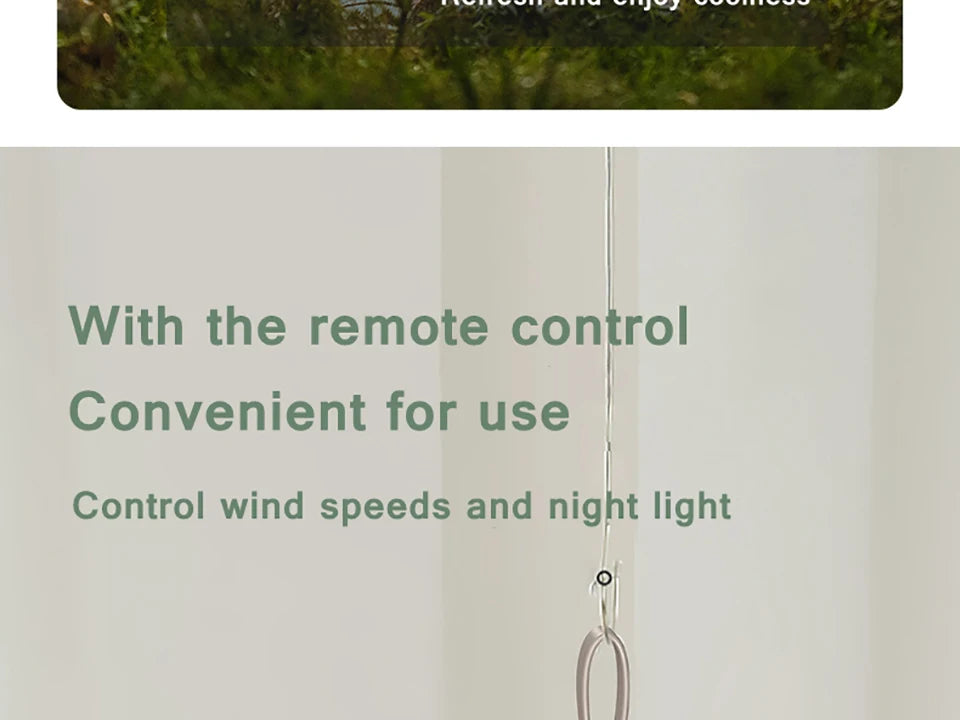 Remote Control Floor Table Air Cooler Mini Portable Wireless Ceiling Fan 360° Rotation 3-speed Wind For Camping Home Night Light