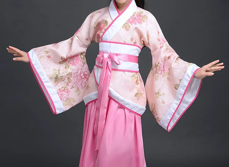 Halloween Cosplay Kids Set Dance Performance Dress for Girls Show Disfraz Child Hanfu Dress Costume Chinese Traditional Clothes