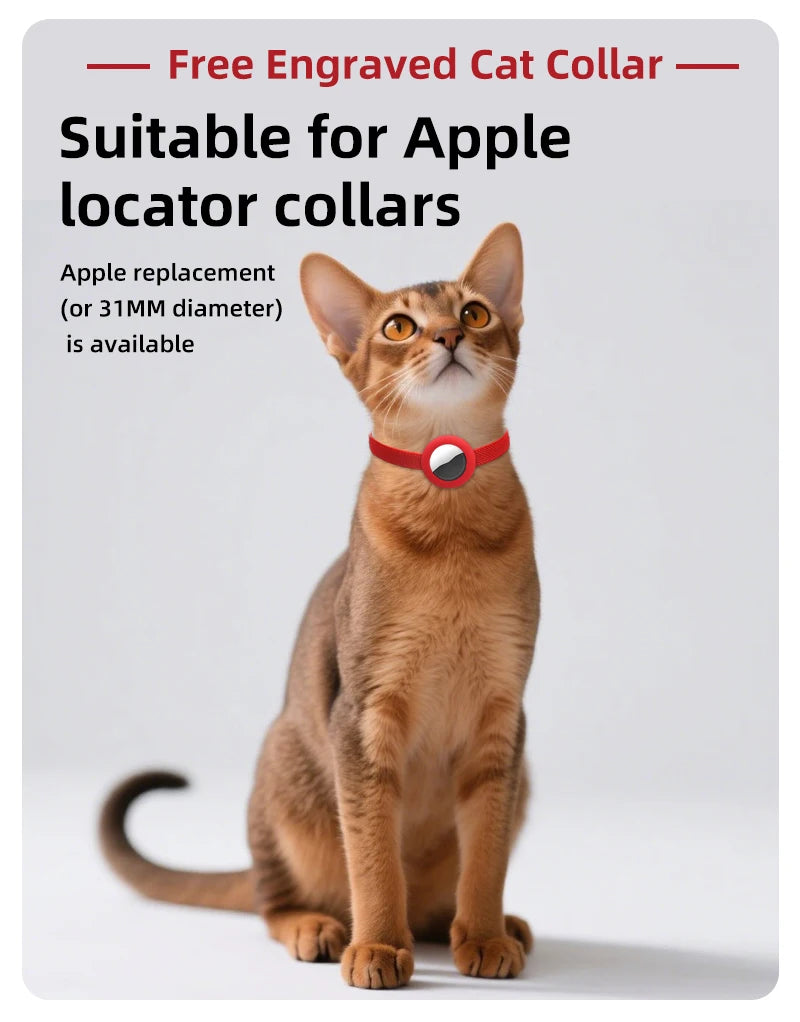 Cute Breakaway Cat Collar with Customized Name Tag Elastic GPS Tracker Kitten Collar with Air Tag Holder Adjustable Pets Collars