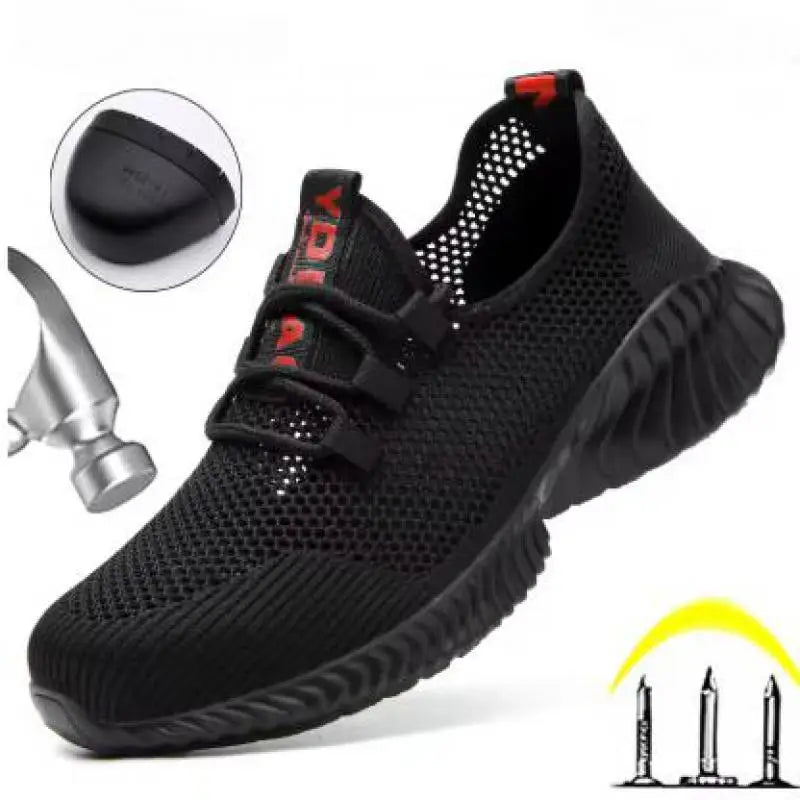 Summer Safety Shoes Mesh Work Shoes Lightweight Safety Sneaker For Men Breathable Protective Work Sneakers Steel Toe Shoes Man